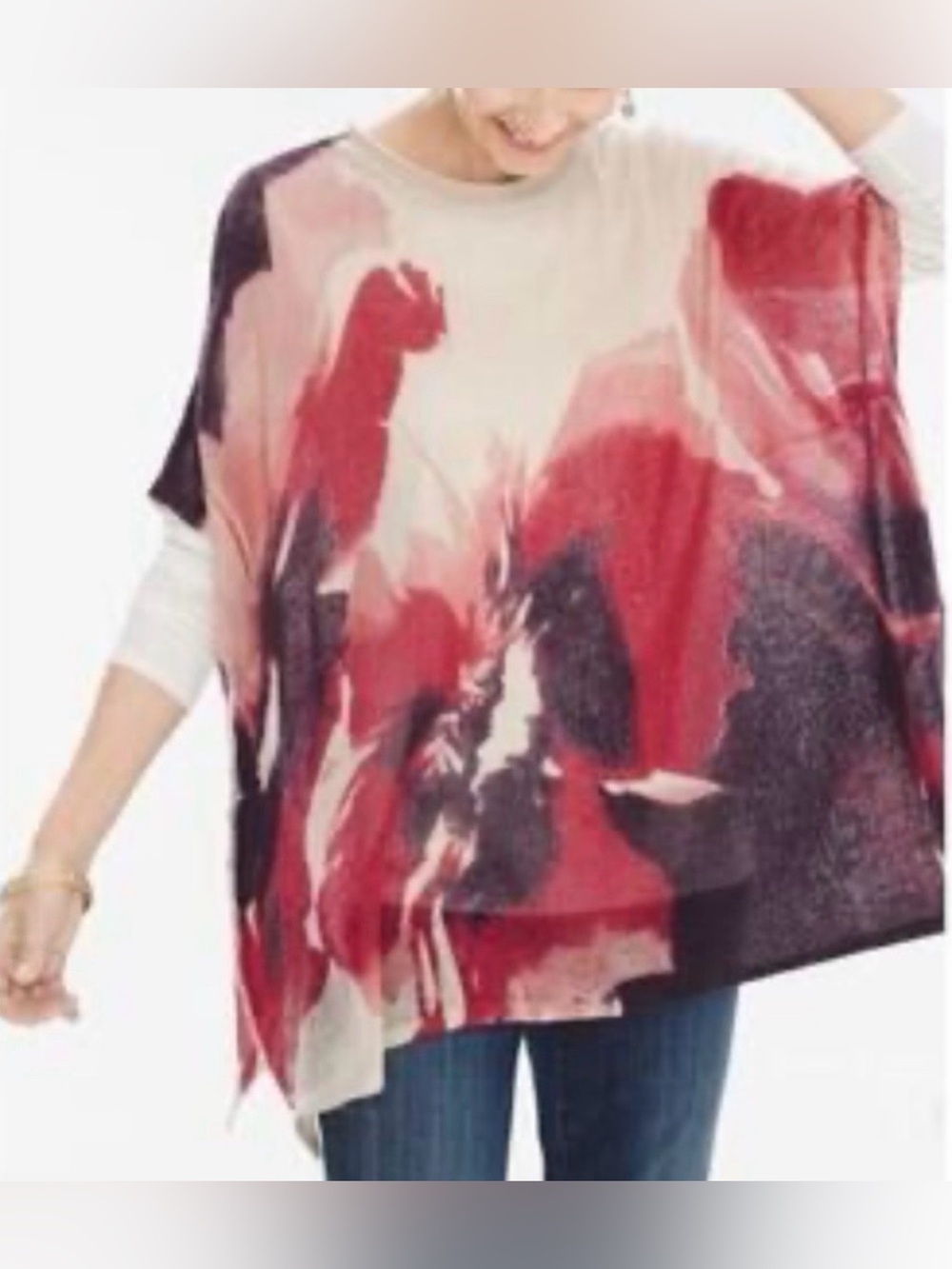 NWT - Chico’s Placed Floral Print Poncho